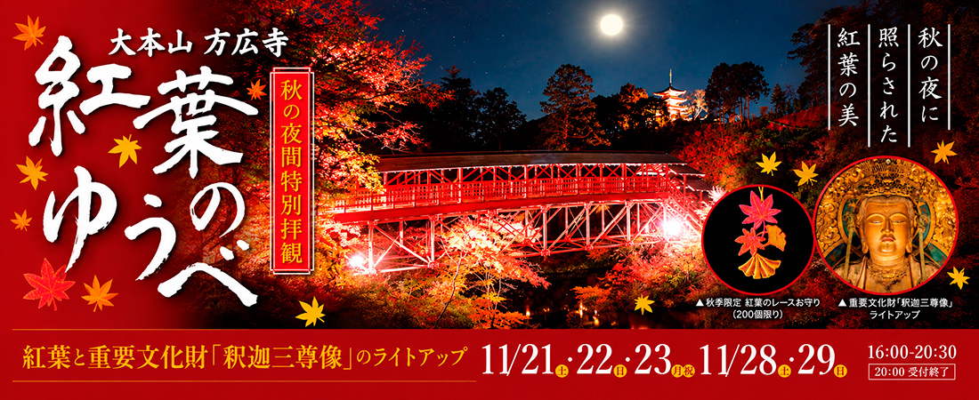 秋の夜間特別拝観 -紅葉のゆうべ- 11/21～29